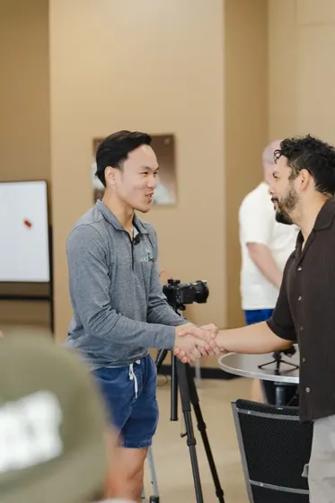 With a client