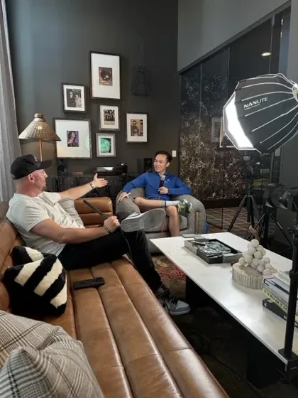 With a client