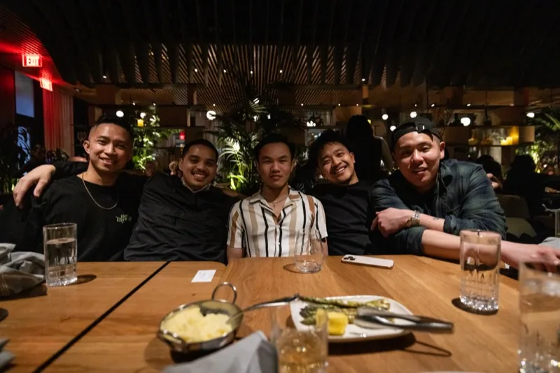 Ben Hoang at dinner with the Bolt Deals team